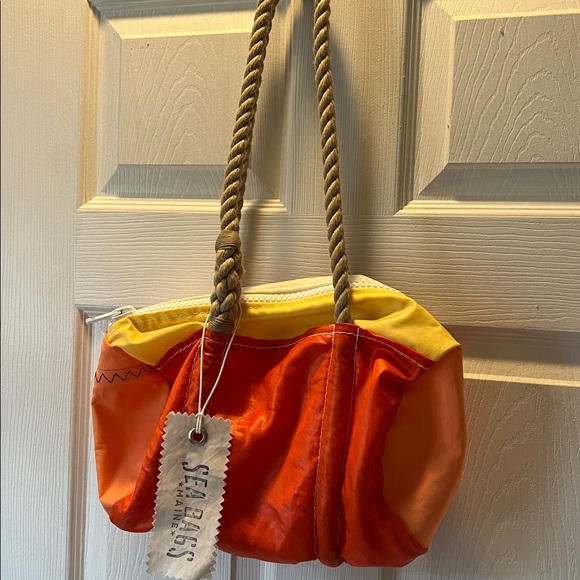 NWT vintage Maine Sea Bags recycled sails Dacron Baguette bag duffle purse - Picture 5 of 9